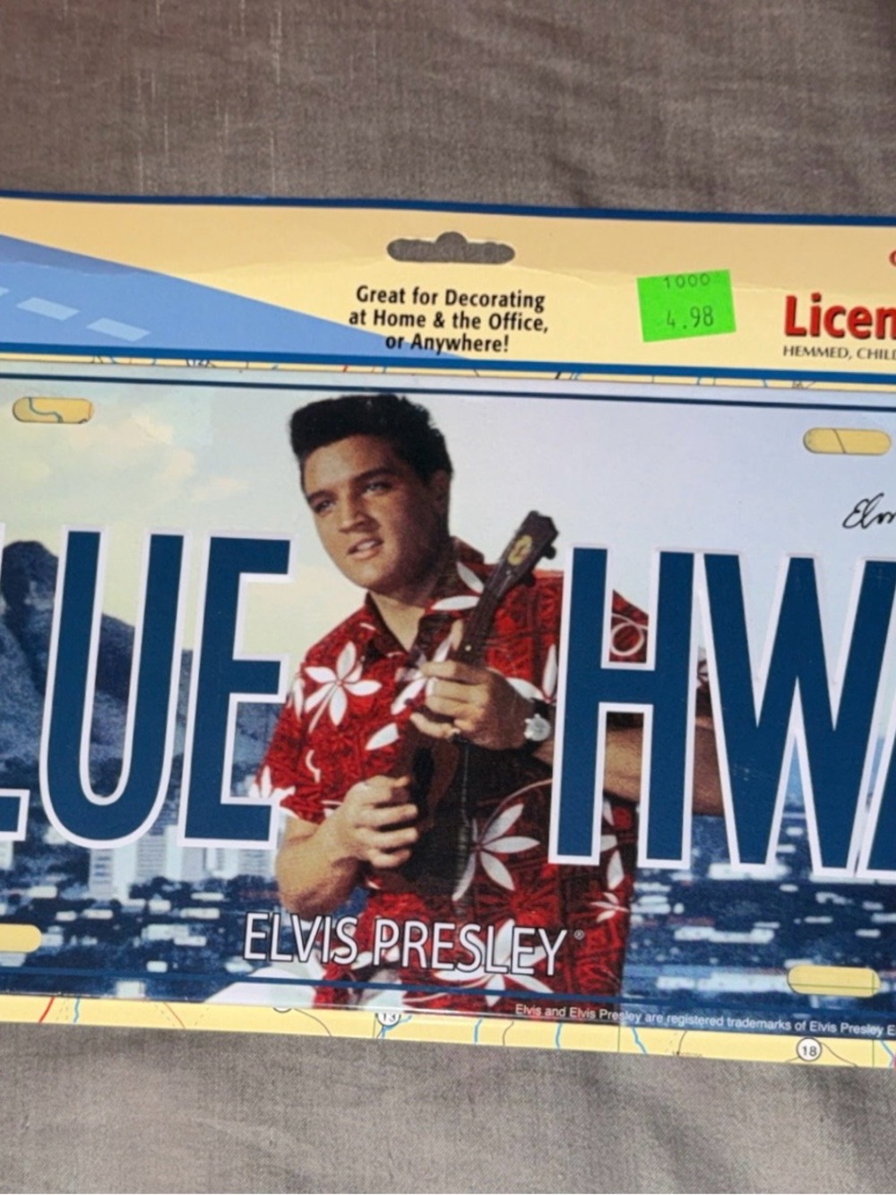 Blue Hawaii Decorative Wall Sign - License Plate